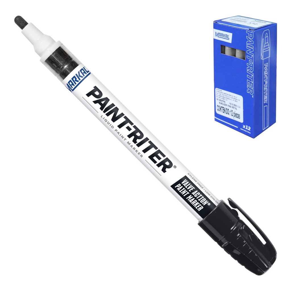 MARCADOR VALVE ACTION NEGRO (CAJA C/12 - PRECIO X PZA)
