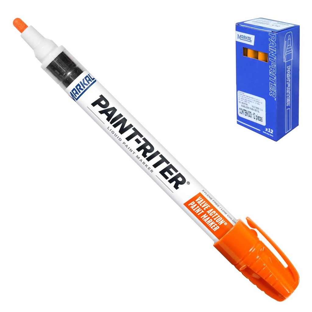 MARCADOR VALVE ACTION NARANJA (CAJA C/12 - PRECIO X PZA)
