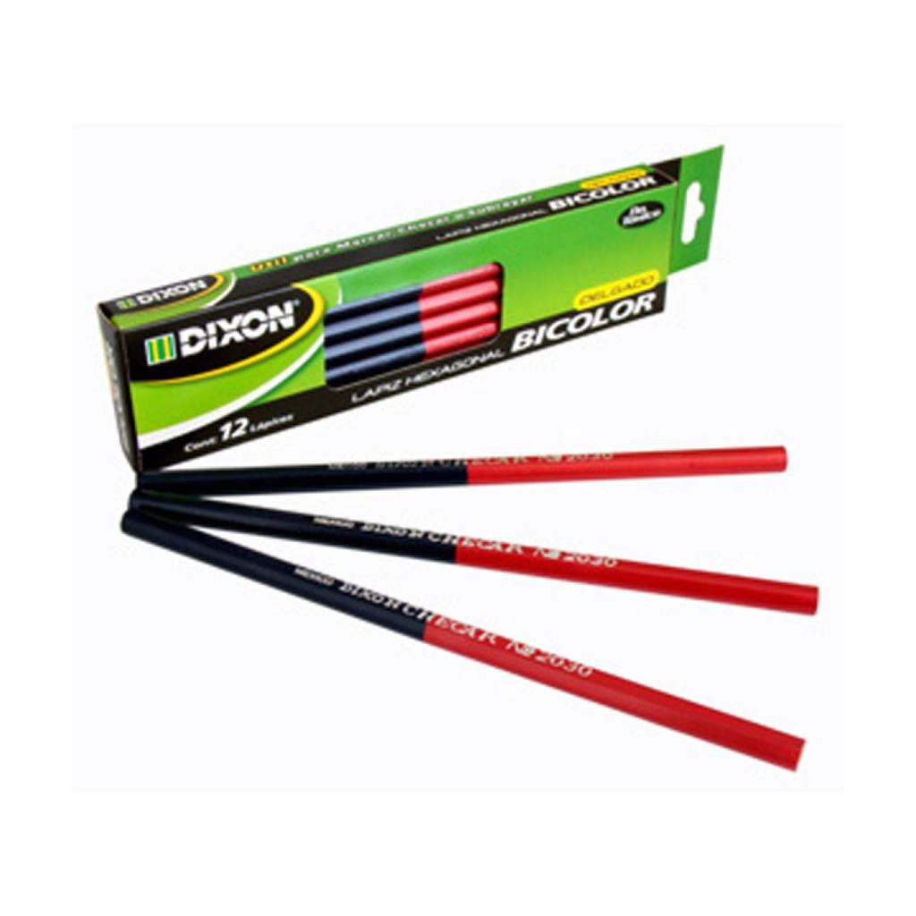 LAPIZ BICOLOR HEXAGONAL DIXON DELGADO CAJA C/12PZS (PRECIO X CAJA)