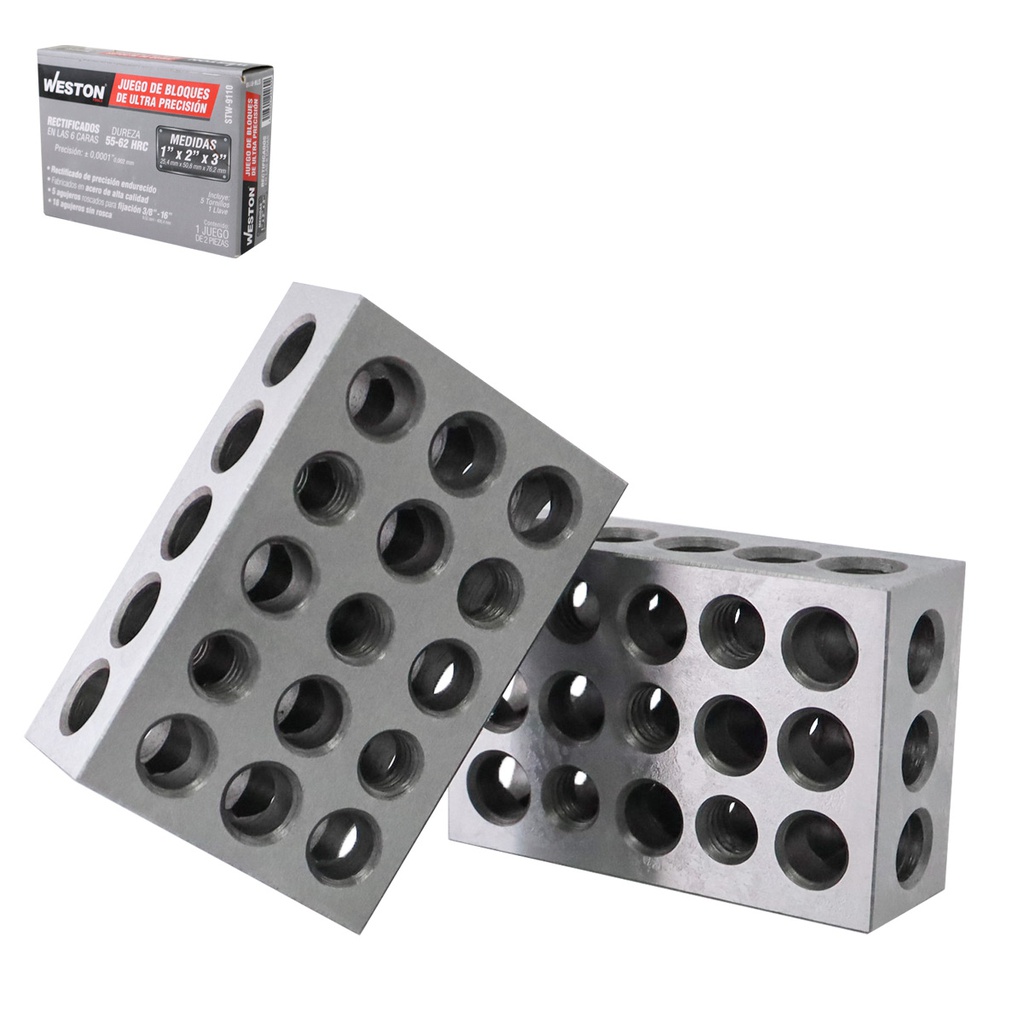 BLOQUES D/ULTRAPRECISION RECTIFICADOS 1-2-3 JGO 2 PIEZAS