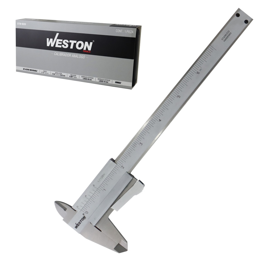 CALIBRADOR VERNIER ACERO INOX. 6&quot;