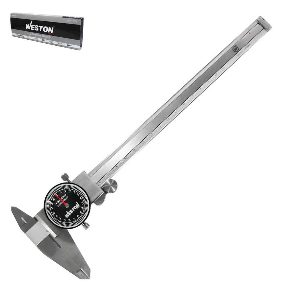 CALIBRADOR VERNIER A PRUEBA D/GOLPES ACERO INOX 8"