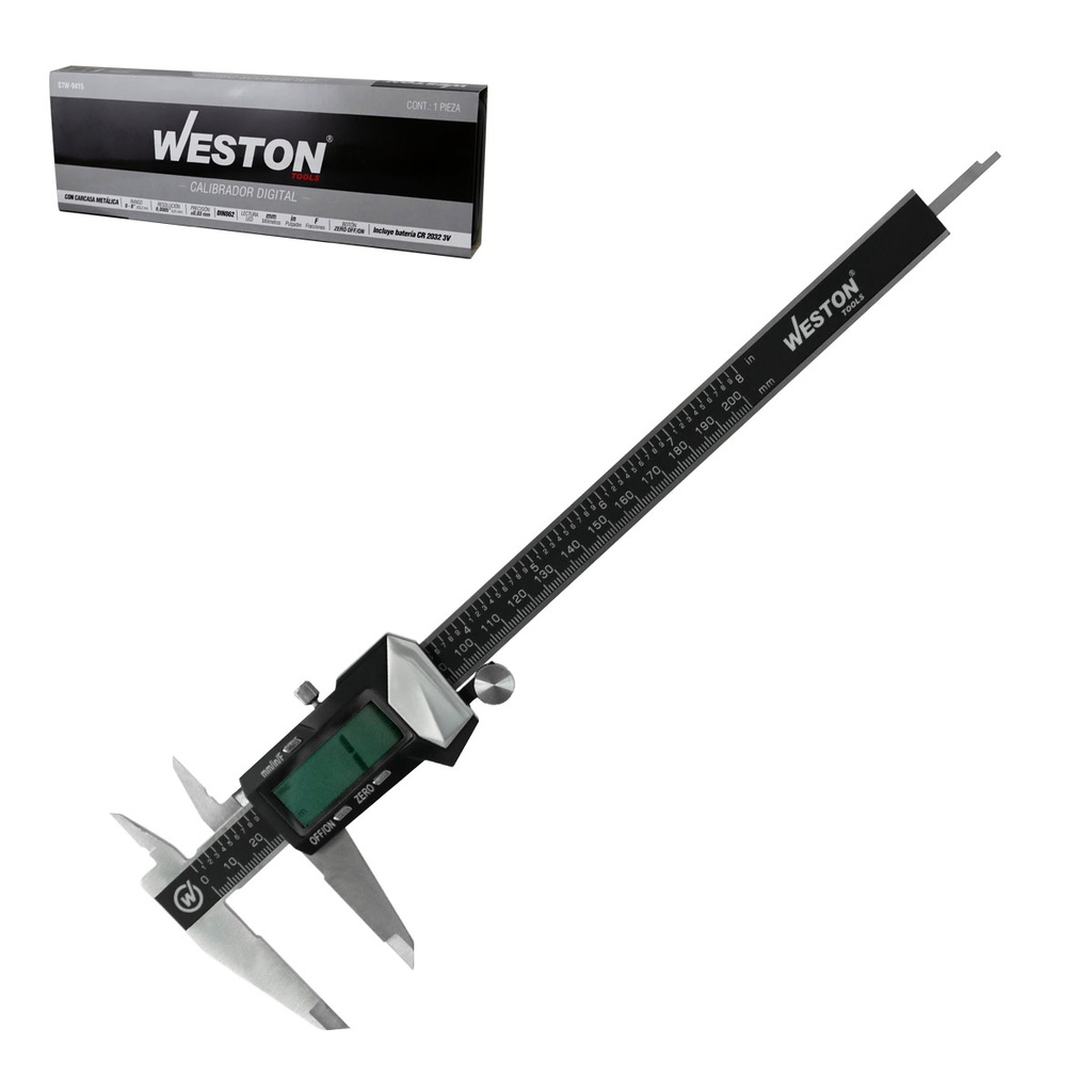 CALIBRADOR DIGITAL ACERO INOX. CARCASA METALICA 8"