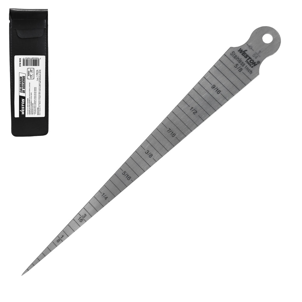 CALIBRADOR DE AGUJEROS 1/16&quot; - 5/8&quot; X 1/64&quot;