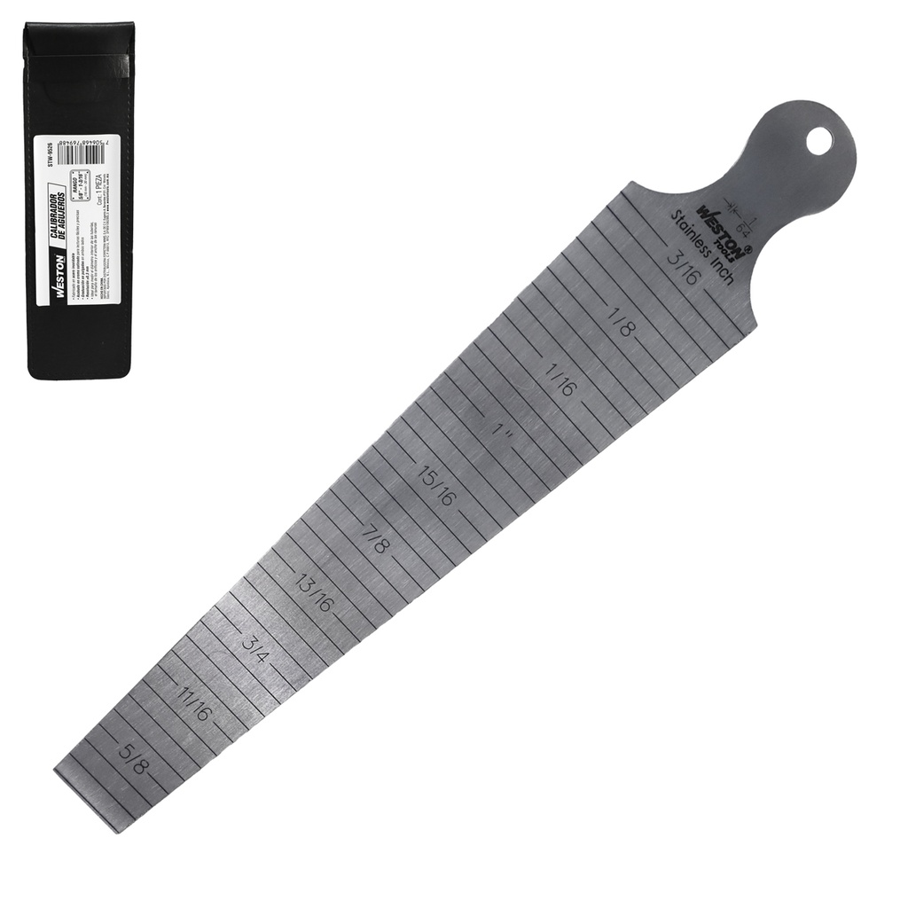 CALIBRADOR DE AGUJEROS 5/8" - 1-3/16" X 1/64"