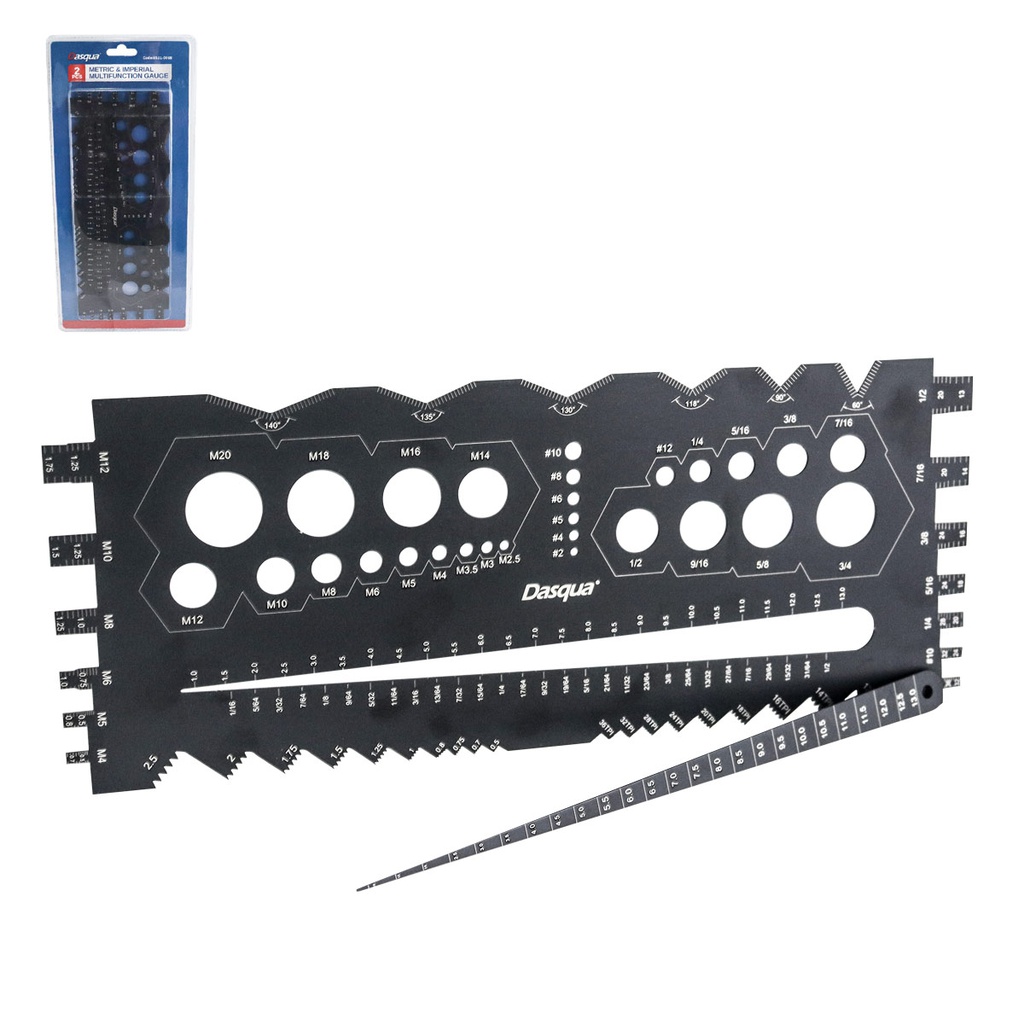 CALIBRADOR MULTIFUNCIONAL METRICO/FRACCIONAL C/CALIBRADOR DE AGUJEROS 8x4&quot; ACERO INOX.