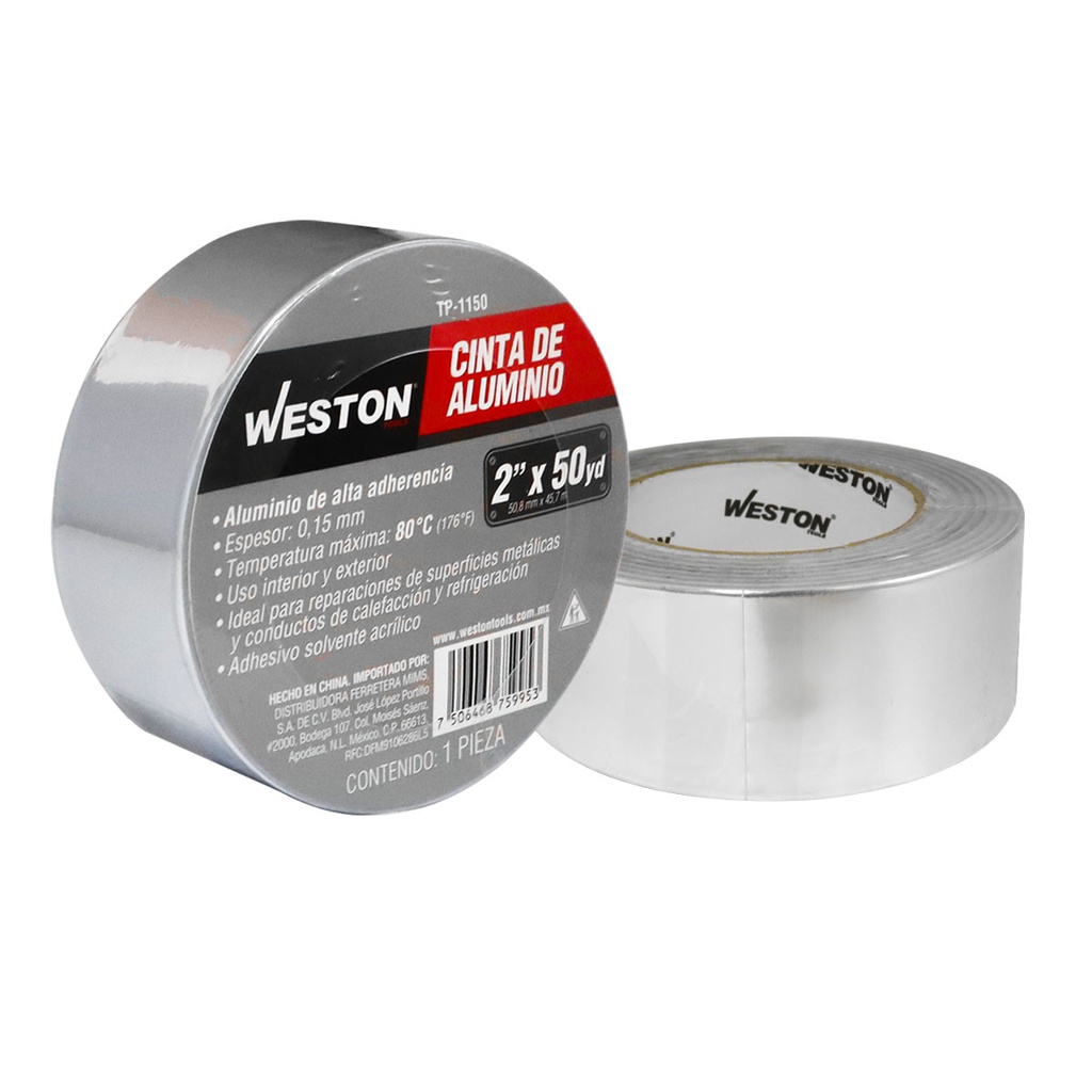CINTA DE ALUMINIO PARA DUCTO 2" x 50yd  50mm X 45.7M      