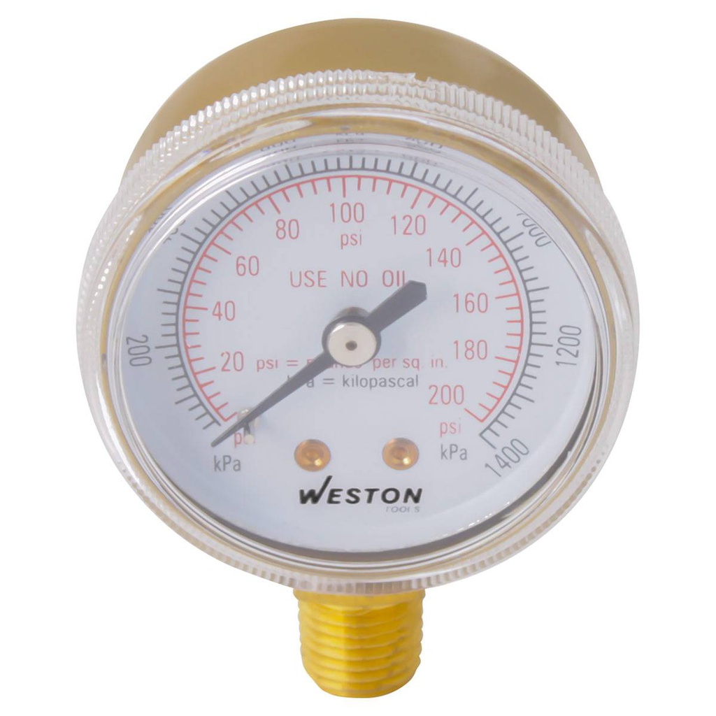 MANOM. D/ACETIL. 2" 1/4" NPT 0-400PSI/2800KPA