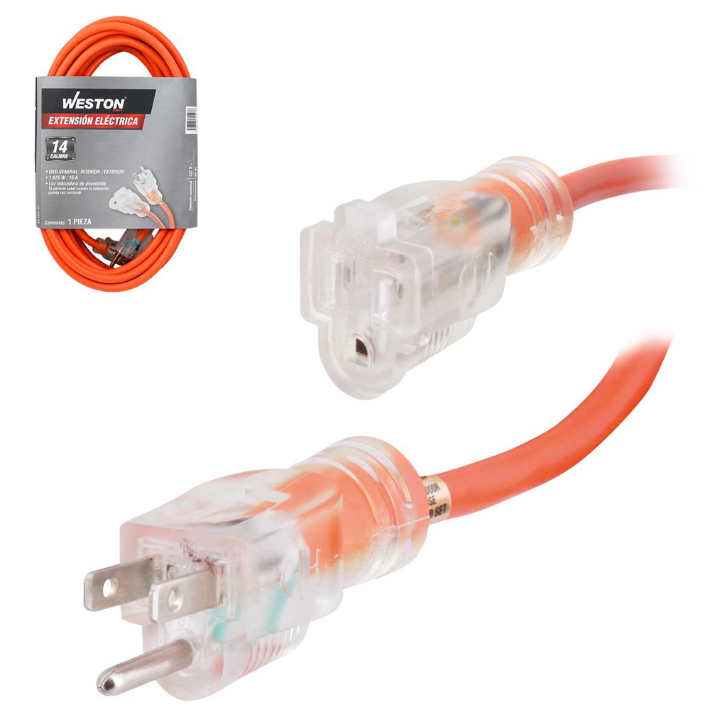 CABLE D/EXTENSION ELECTRICA SJTW14/3C C/IND. 15M