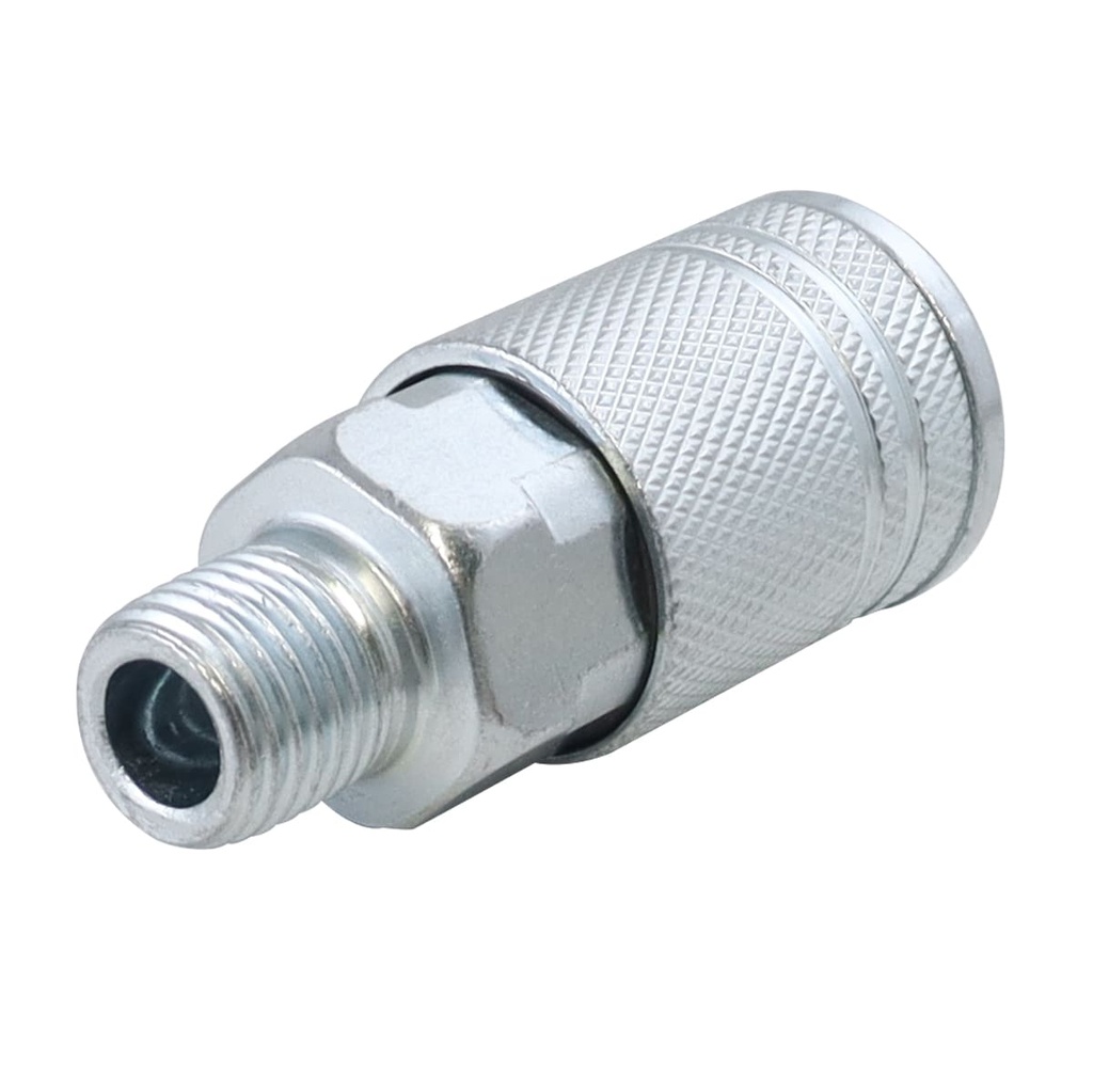 COPLE RAPIDO DE ACERO CROMADO MACHO 1/4" NPT INDUSTRIAL