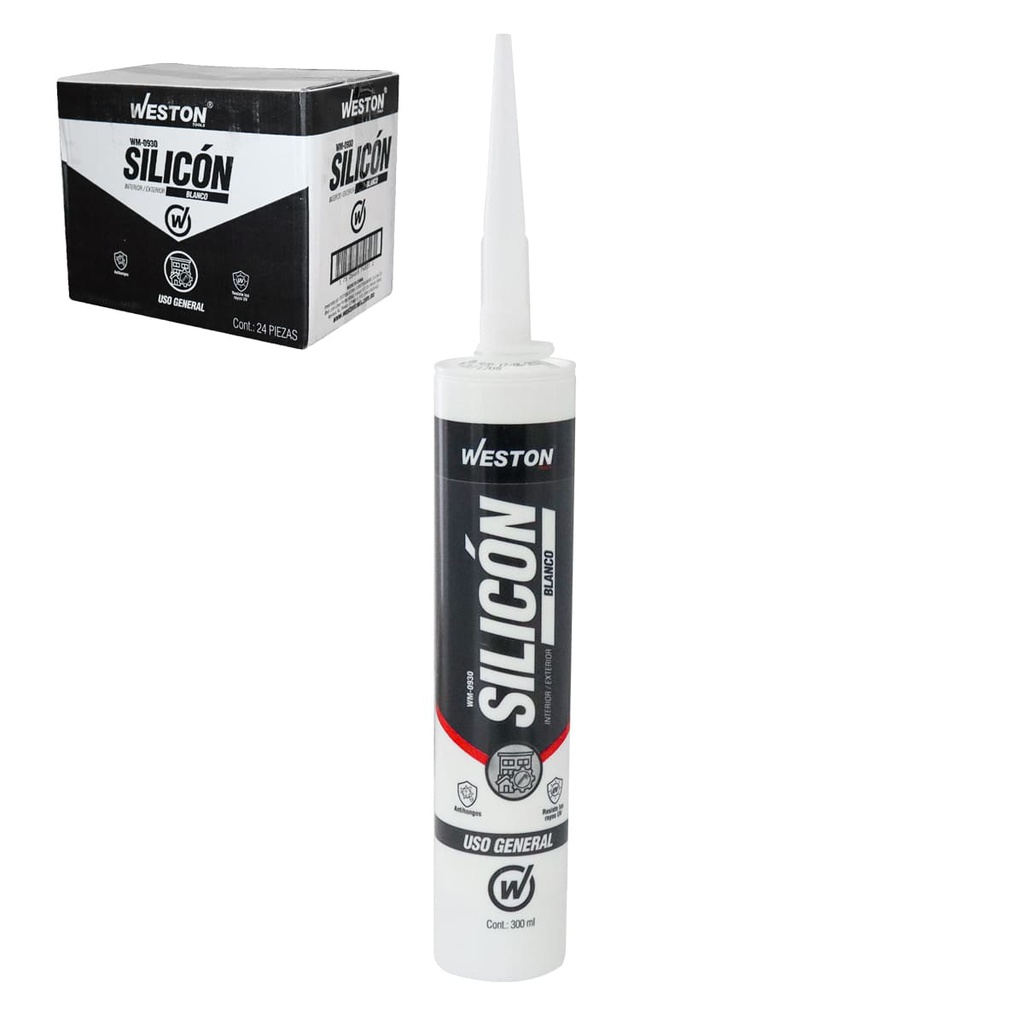 SILICON BLANCO USO GENERAL CARTUCHO 300ml     
