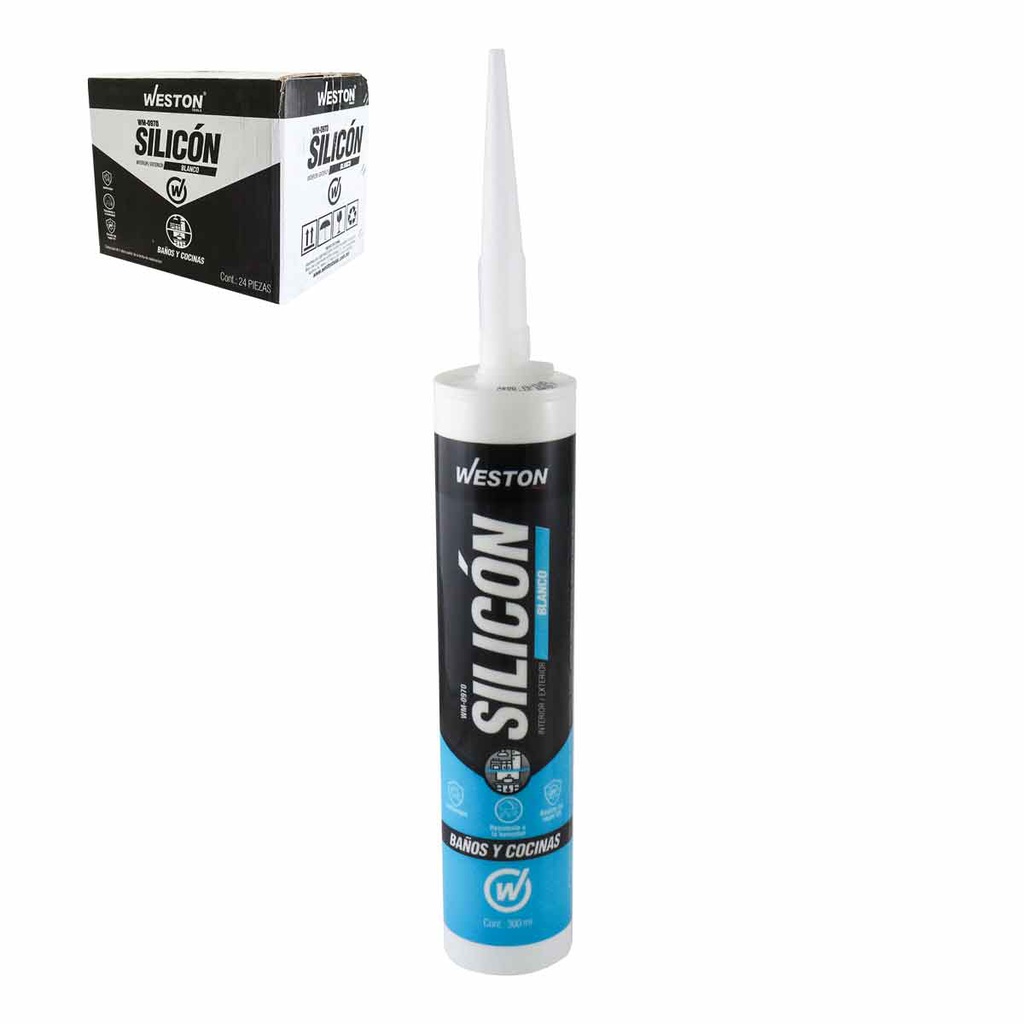 SILICON BLANCO P/BAÑOS Y COCINAS CARTUCHO 300ml     