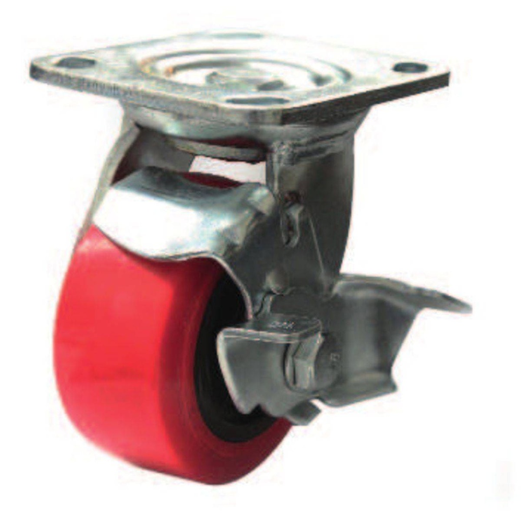 RODAJA PU C/PP GIRA. C/FRENO 4X2"