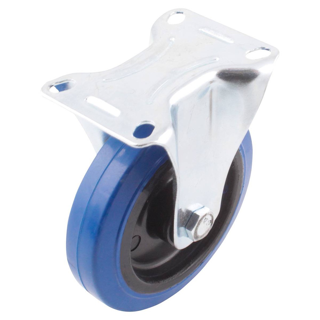 RODAJA FIJA DE GOMA AZUL 3"