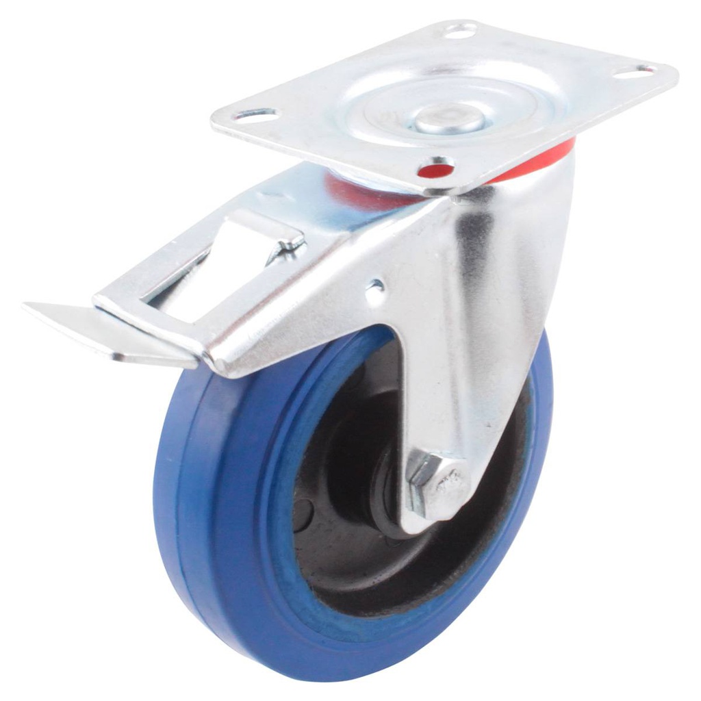 RODAJA GIRA. C/FRENO DE GOMA AZUL 4&quot;