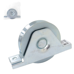 RUEDA P/PUERTA CORREDIZA  D/ACERO ZINCADA RANURA "V" FIJA 3"