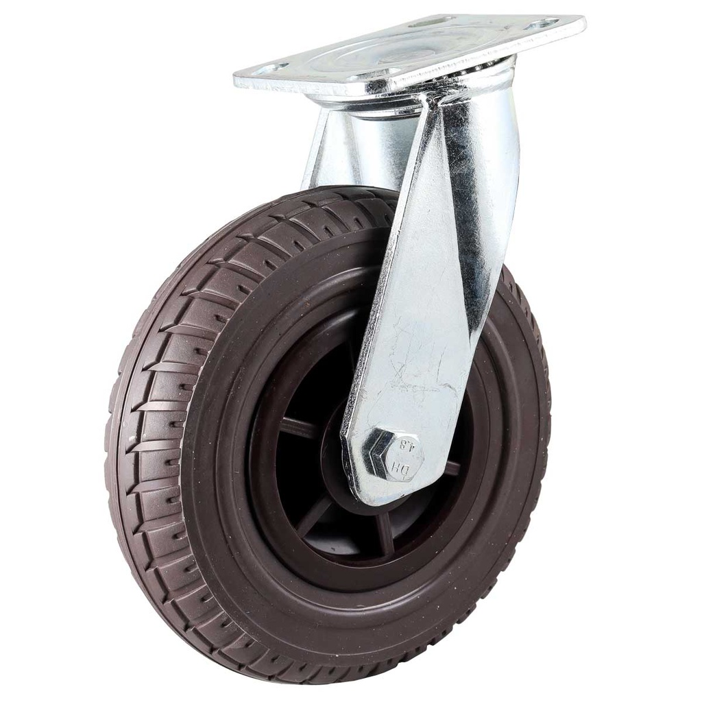 RODAJA DE HULE CAFE USO RUDO GIRATORIA 8" (200X50MM)