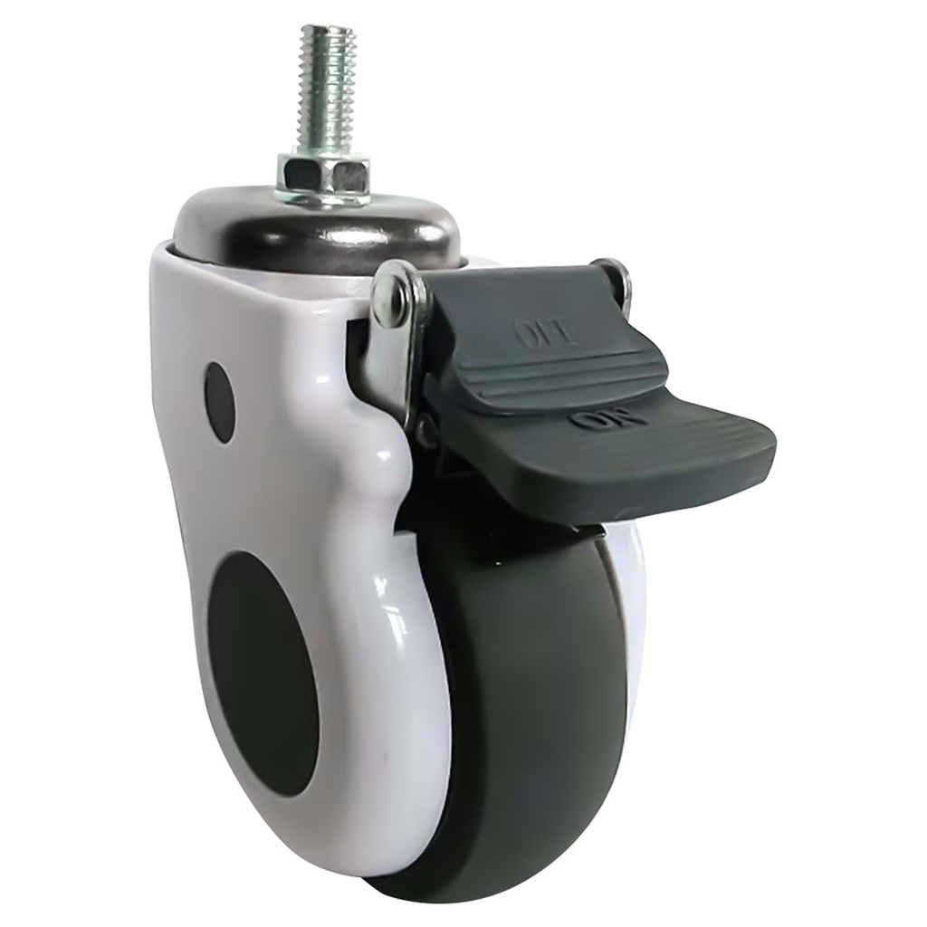 RODAJA USO MEDICO TPR GIRATORIA C/ESPIGA ROSCADA C/FRENO 4'' x 1-1/4''