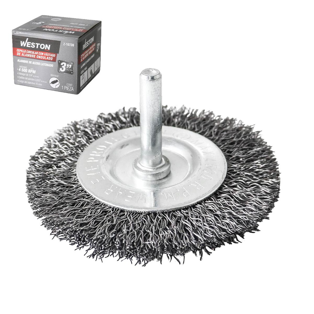 CEPILLO CIRCULAR ONDULADO 3&quot; C/VASTAGO 1/4&quot; ACERO .012&quot;