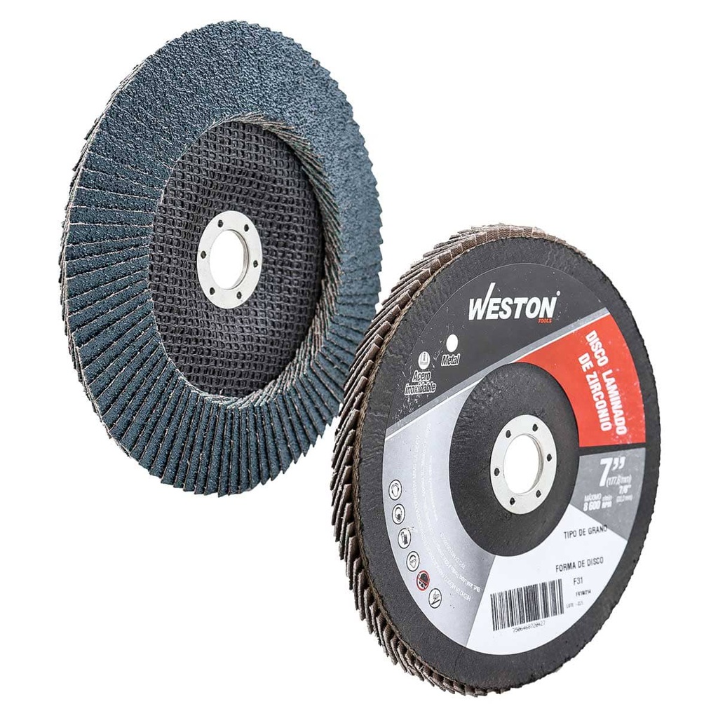 DISCO LAMINADO ZIRCONIO 7"X7/8" G40 (Precio x pieza - Empaque c/10 pzas)