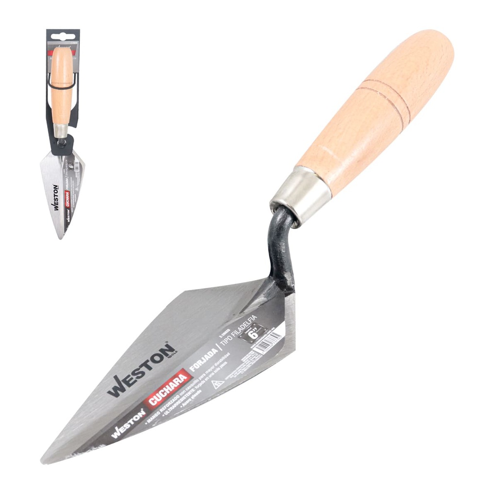 CUCHARA FORJADA TIPO FILADELFIA 6" MANGO D/MADERA