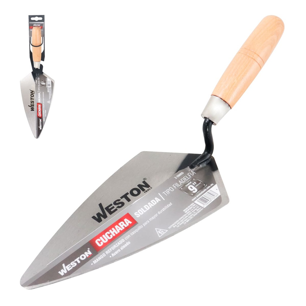 CUCHARA SOLDADA TIPO FILADELFIA 9" MANGO D/MADERA