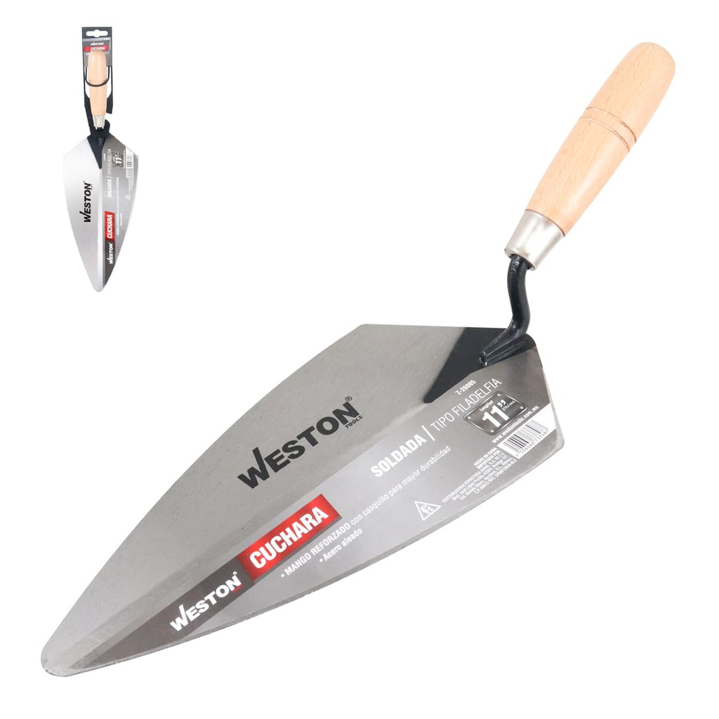 CUCHARA SOLDADA TIPO FILADELFIA 11&quot; MANGO D/MADERA