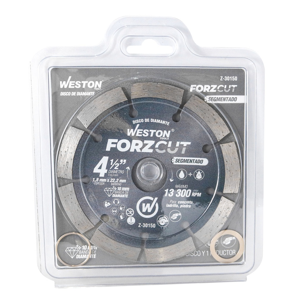 DISCO DE DIAMANTE RIN SEGMENTADO 4-1/2&quot; FORZCUT