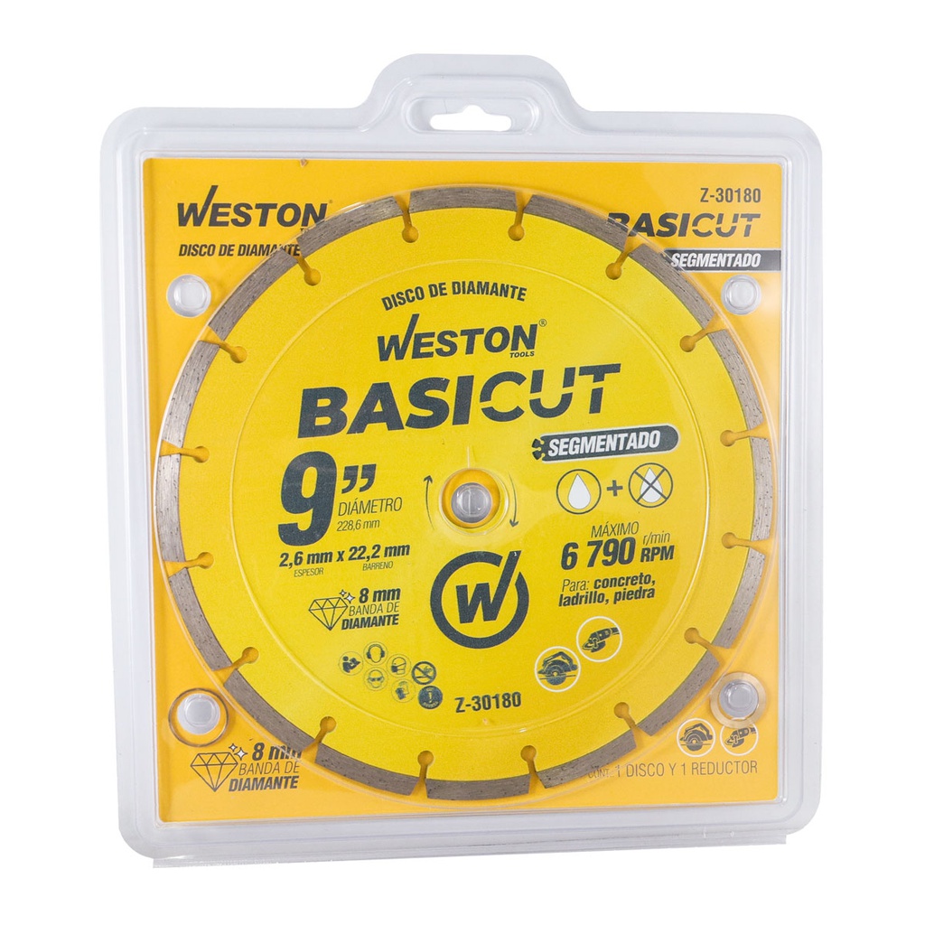 DISCO DE DIAMANTE RIN SEGMENTADO 9" BASICUT