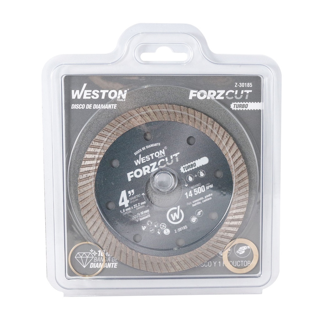 DISCO DE DIAMANTE RIN TURBO 4" FORZCUT