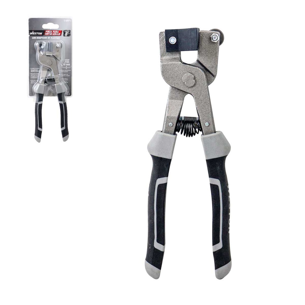 PINZA PARA CORTAR AZULEJO CON ROMPEDOR DE PLASTICO 8" (CAJA C/6 PZAS - PRECIO X PIEZA)