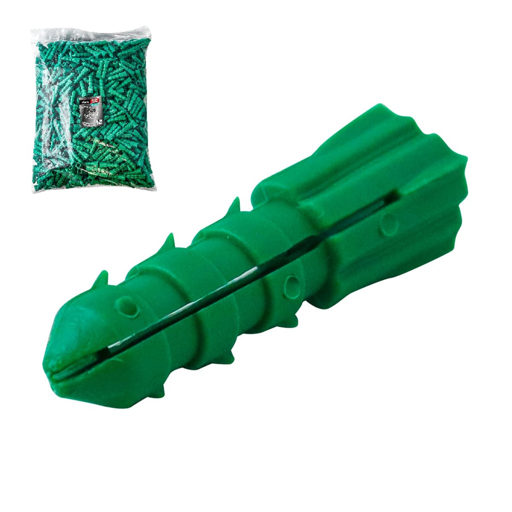 TAQUETE PLASTICO VERDE 3/8" X 35 MM (Precio x Pieza - Bolsa C/1000 piezas)
