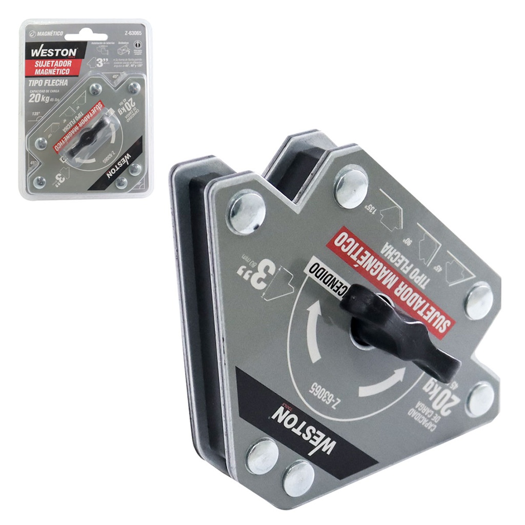 SUJETADOR MAGNETICO TIPO FLECHA P/SOLDAR 3&quot; - 20KG