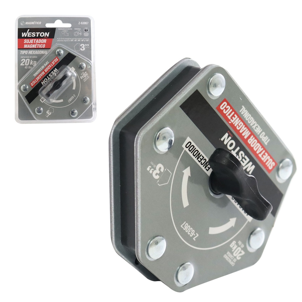 SUJETADOR MAGNETICO TIPO HEXAGONAL P/SOLDAR 3&quot; - 20KG