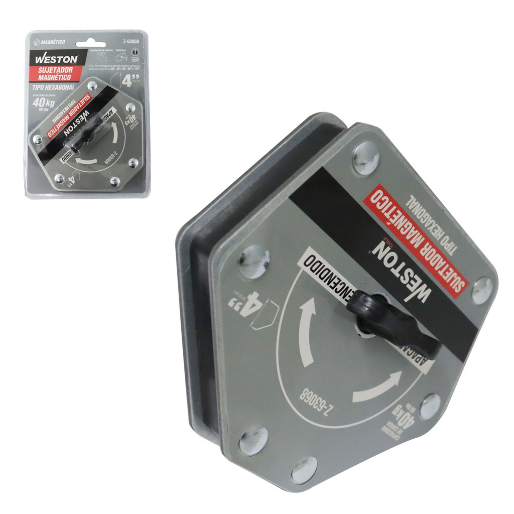 SUJETADOR MAGNETICO TIPO HEXAGONAL P/SOLDAR 4&quot; - 40KG