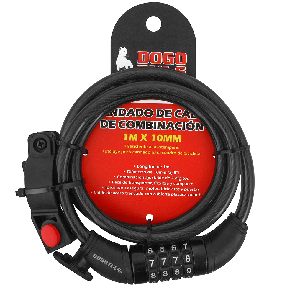 CANDADO CABLE DE COMBINACION 1M X 10MM