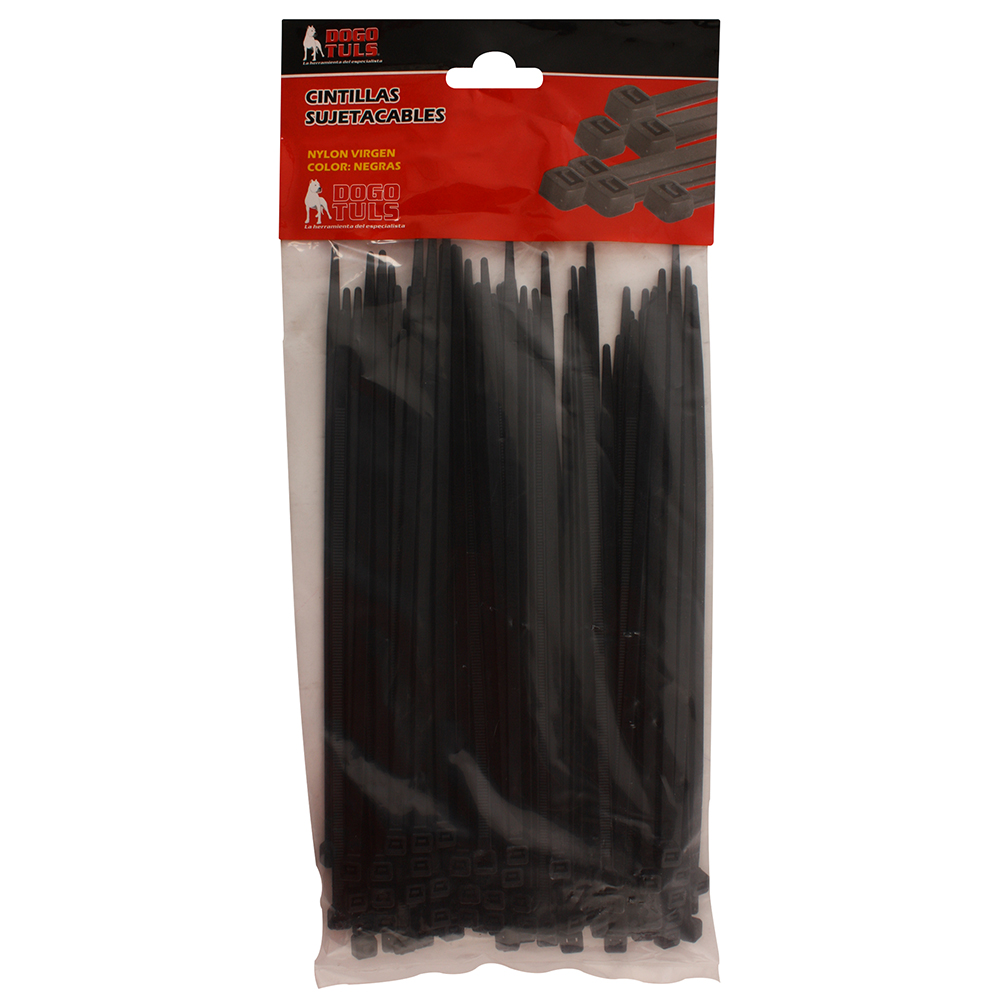 CINTILLA SUJETACABLE 3&quot; NEGRA C/100