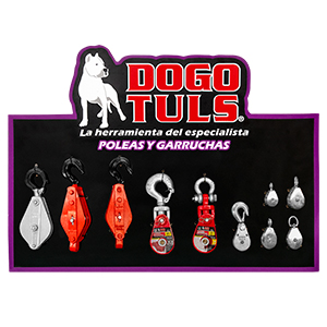 EXHIBIDOR DE POLEAS Y GARRUCHAS 10 PZAS