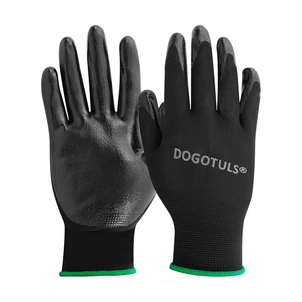 GUANTE NYLON PALMA NITRILO NEGRO MED