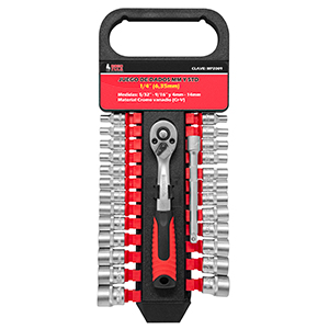 JUEGO DADOS 1/4" MM-STD MATRACA 27PZ