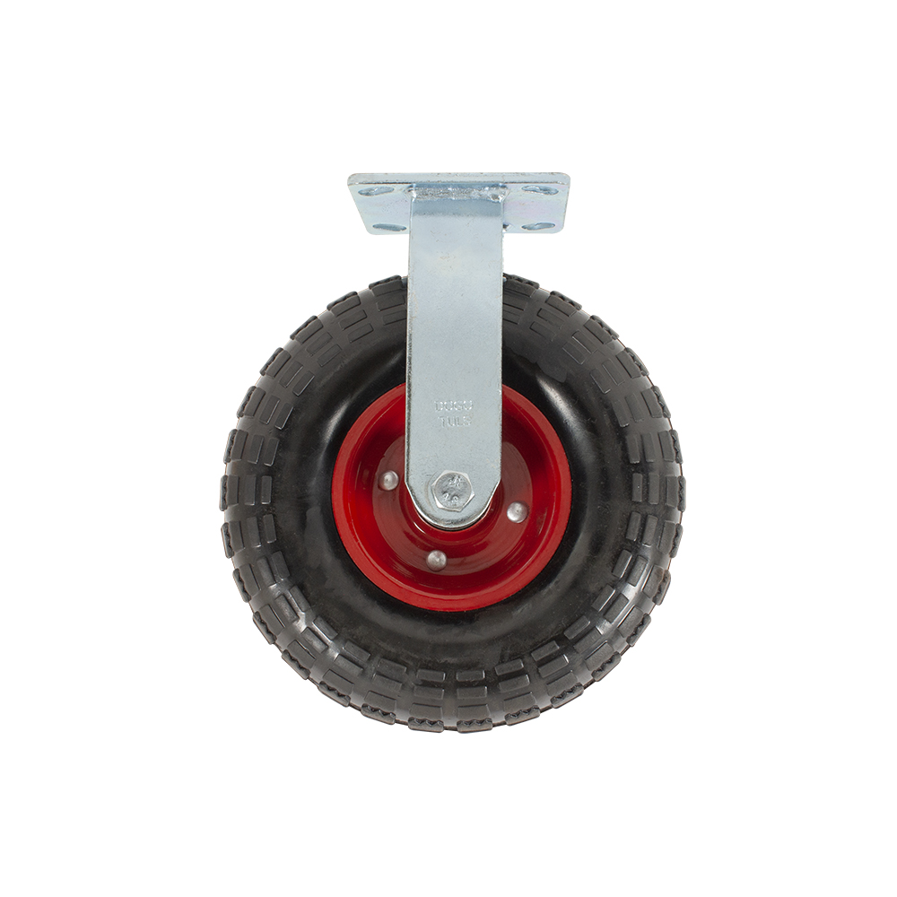 RODAJA DE HULE SOLIDO FIJA 10"