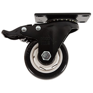 RODAJA PVC NEGRO GIRATORIA Y FRENO 3"