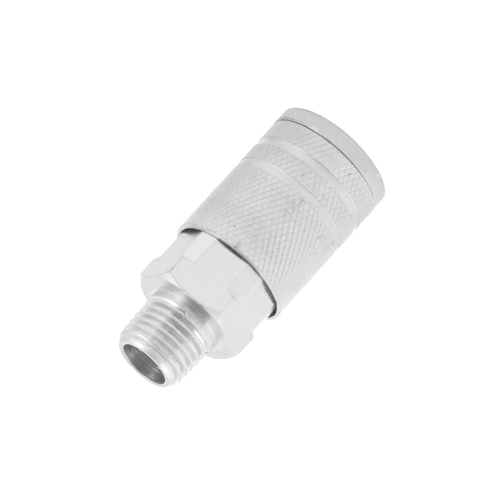 COPLE RAPIDO DE ACERO CROMADO1/4" MACHO