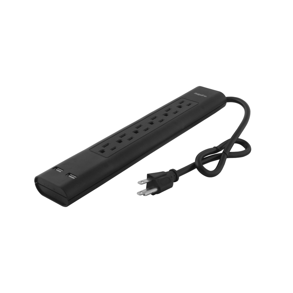 BARRA MULTICONTACTO 6 TOMAS ATERRIZADAS 2USB SUPRESOR