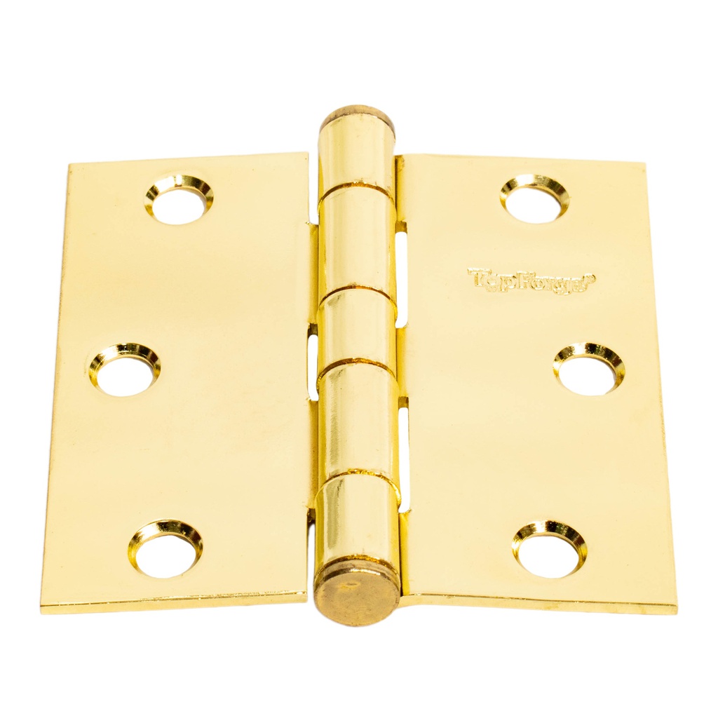BISAGRA CUADRADA PREMIUM 3"X3"ACERO LATONADO BLISTER 2 PZS