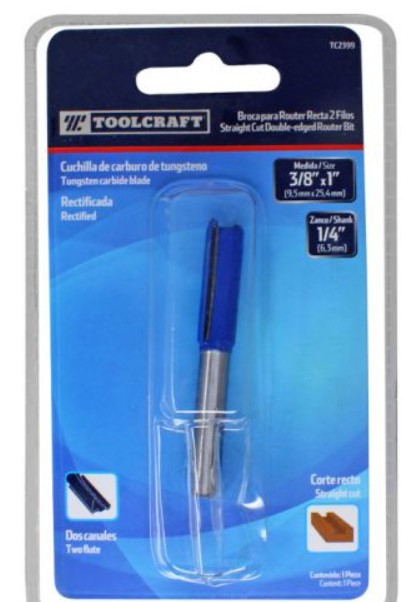 BROCA P/ROUTER RECTA 2 FILOS3/8&quot; X 1&quot;