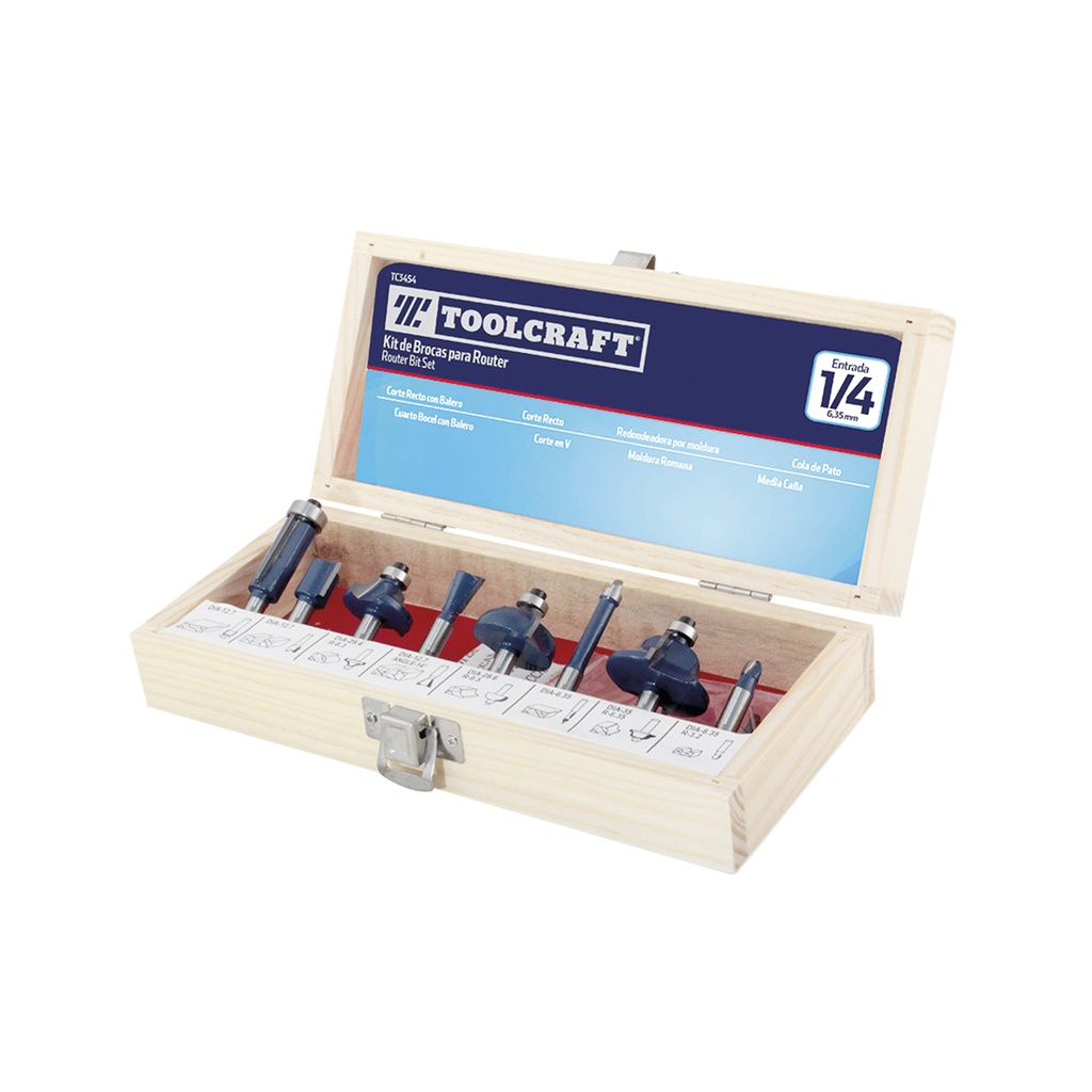 BROCAS PARA ROUTER SET 8 PZS
