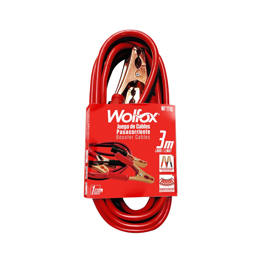 CABLES PASACORRIENTE 10AWG 3M LARGO