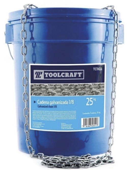 CADENA GALVANIZADA 1/2" CUBETA25 KGS
