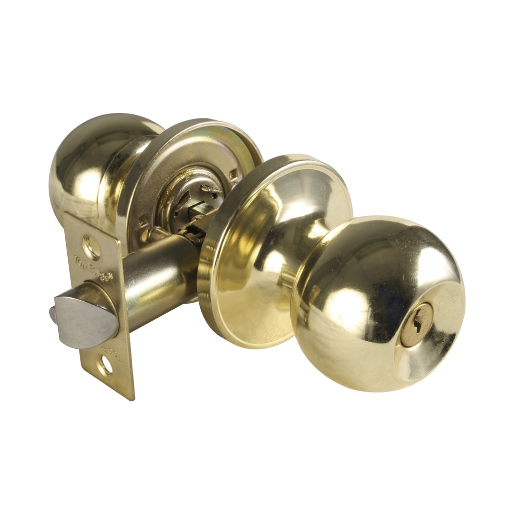 CERRADURA DE POMO CAMPANA ENTRADA/RECAMARA LATON BRILLANTE
